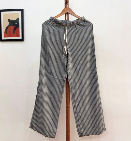 Grey Pinstripes H&M Summer Loose Fit Trouser