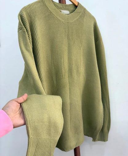 Favourite 🤩 
Green 'MindBridge' Ribbed Knitted Sweater