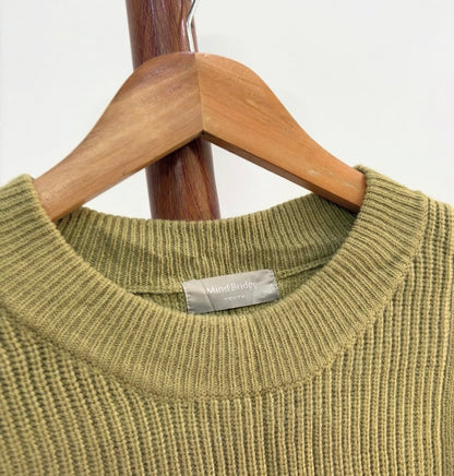 Favourite 🤩 
Green 'MindBridge' Ribbed Knitted Sweater