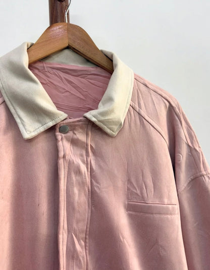 Light Pink Seude Collared Jacket