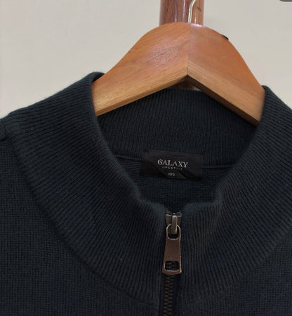 Teal Green Soft Zipper Knitwear