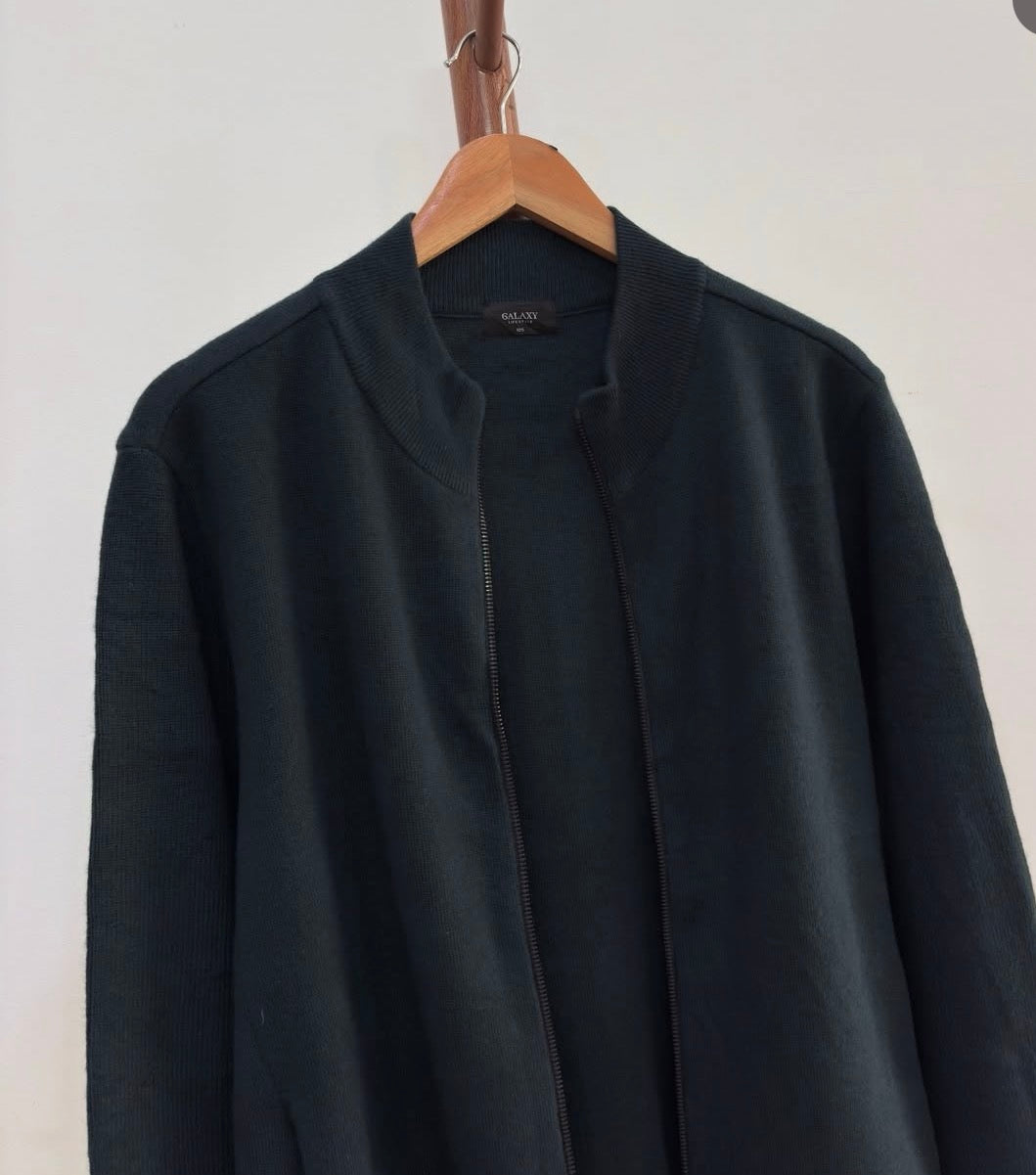 Teal Green Soft Zipper Knitwear