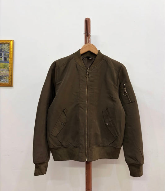 Olive Green MA-1 'H&M' Bomber Jacket 
ssly with tees, knits & cargos