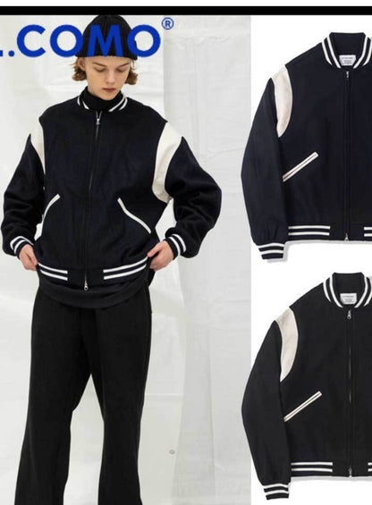 'LETTERCOMO ' Wollen Varsity with leather details