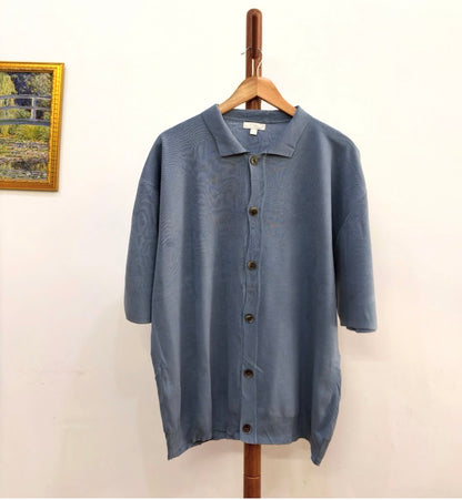 'THEY' Knitted Buttoned Up Knitted Polo