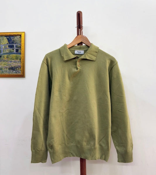 Pastel  Green ' Polo Knit Sweater