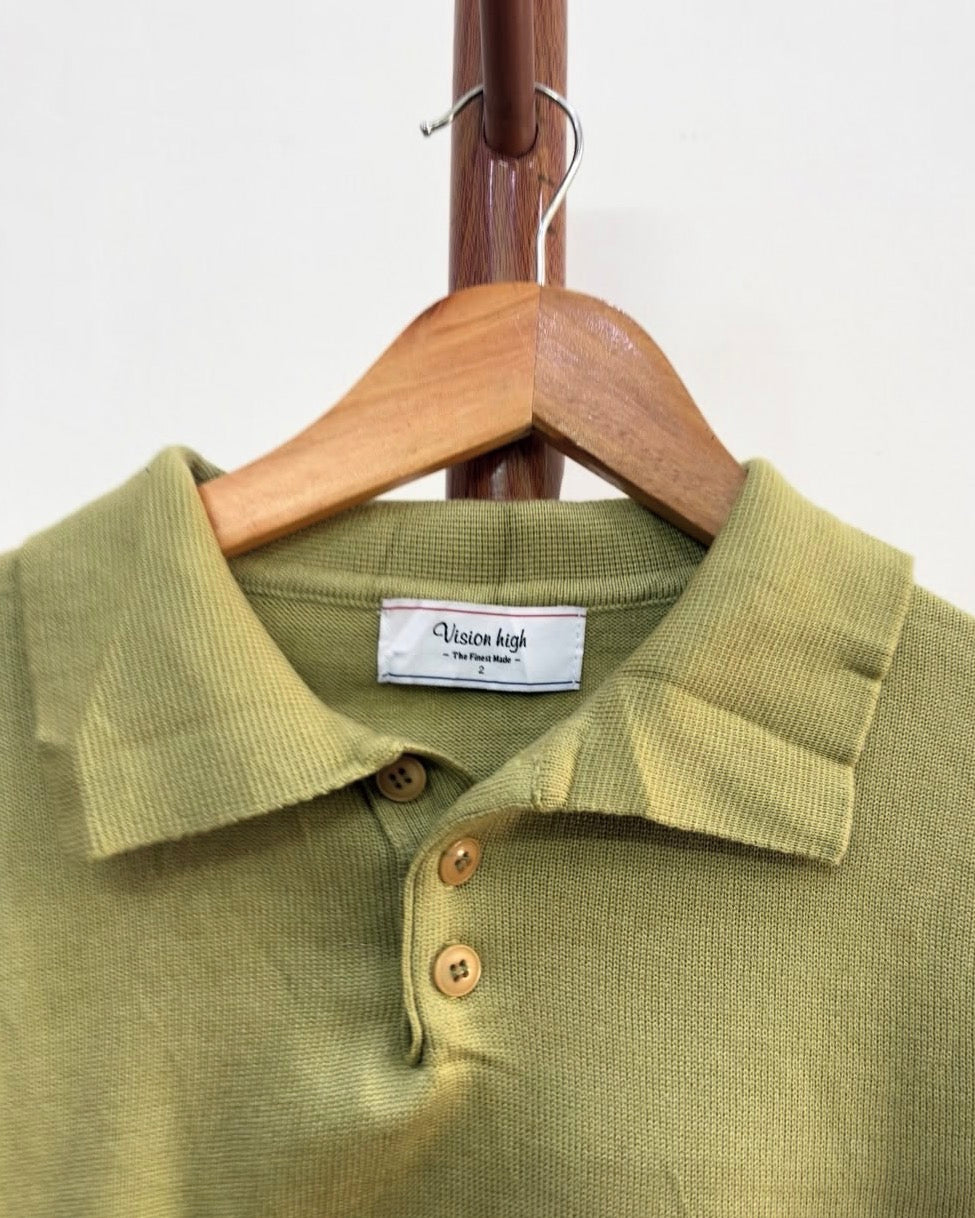 Pastel  Green ' Polo Knit Sweater