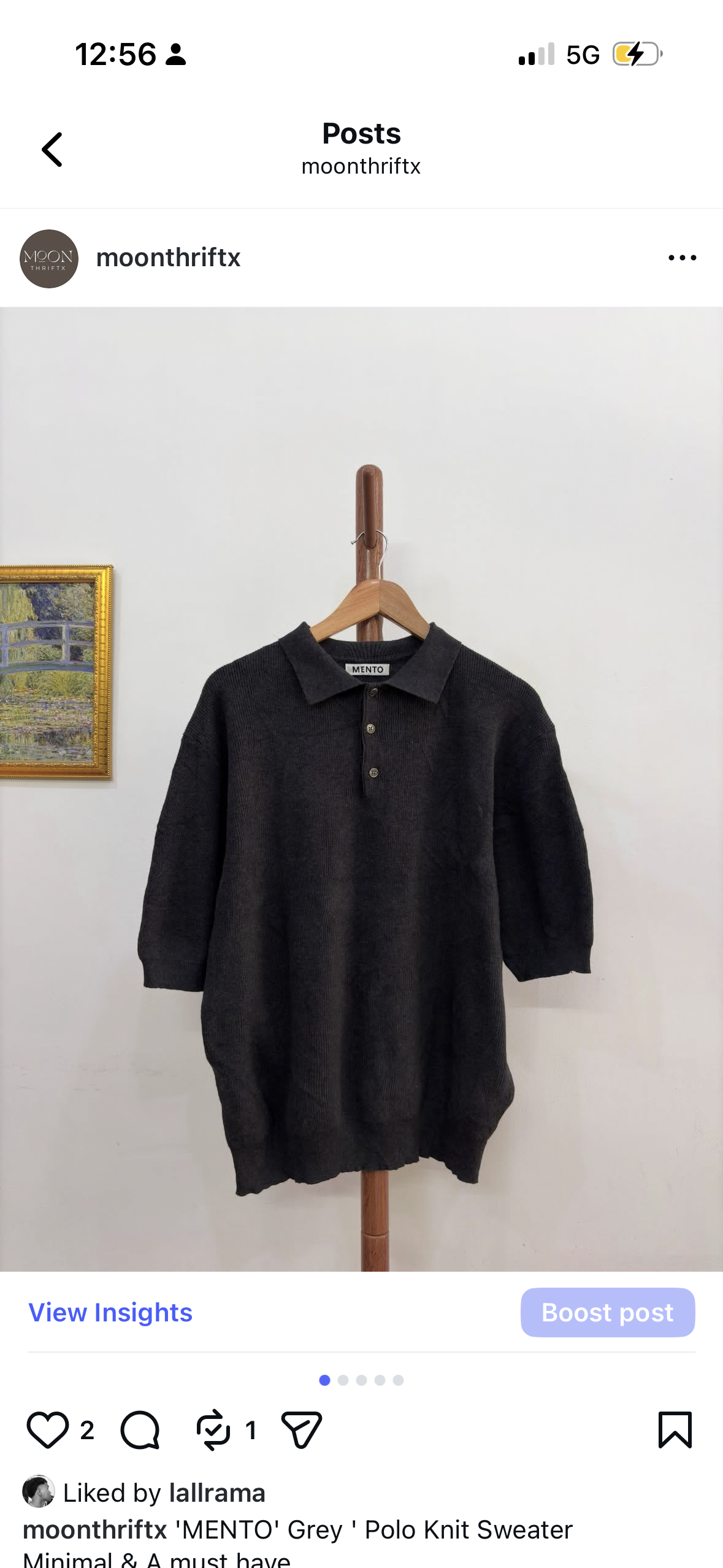 MENTO' Grey ' Polo Knit Sweater