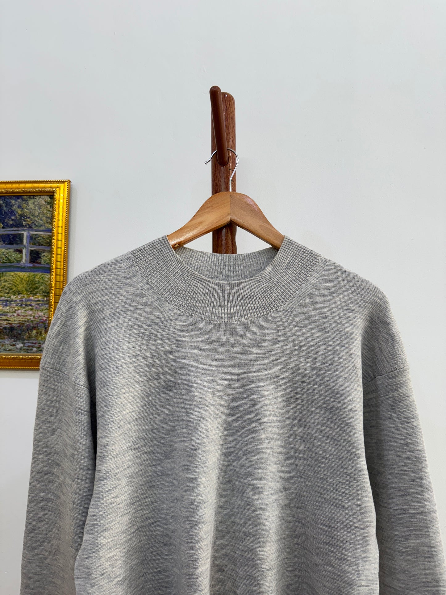 Grey Uniqlo mockneck knit