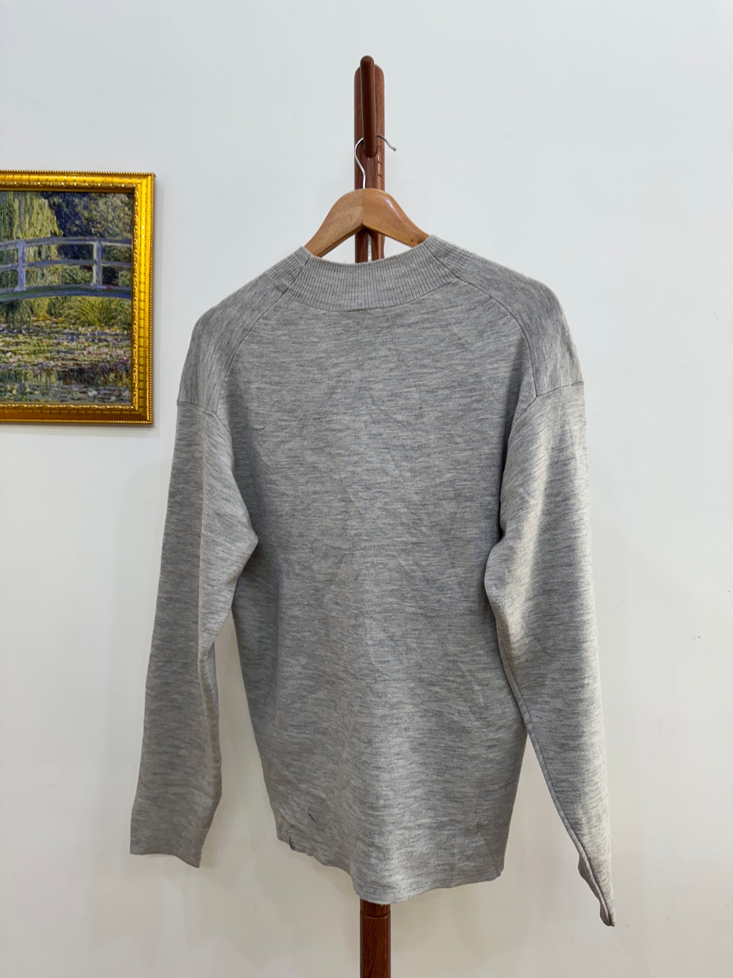 Grey Uniqlo mockneck knit