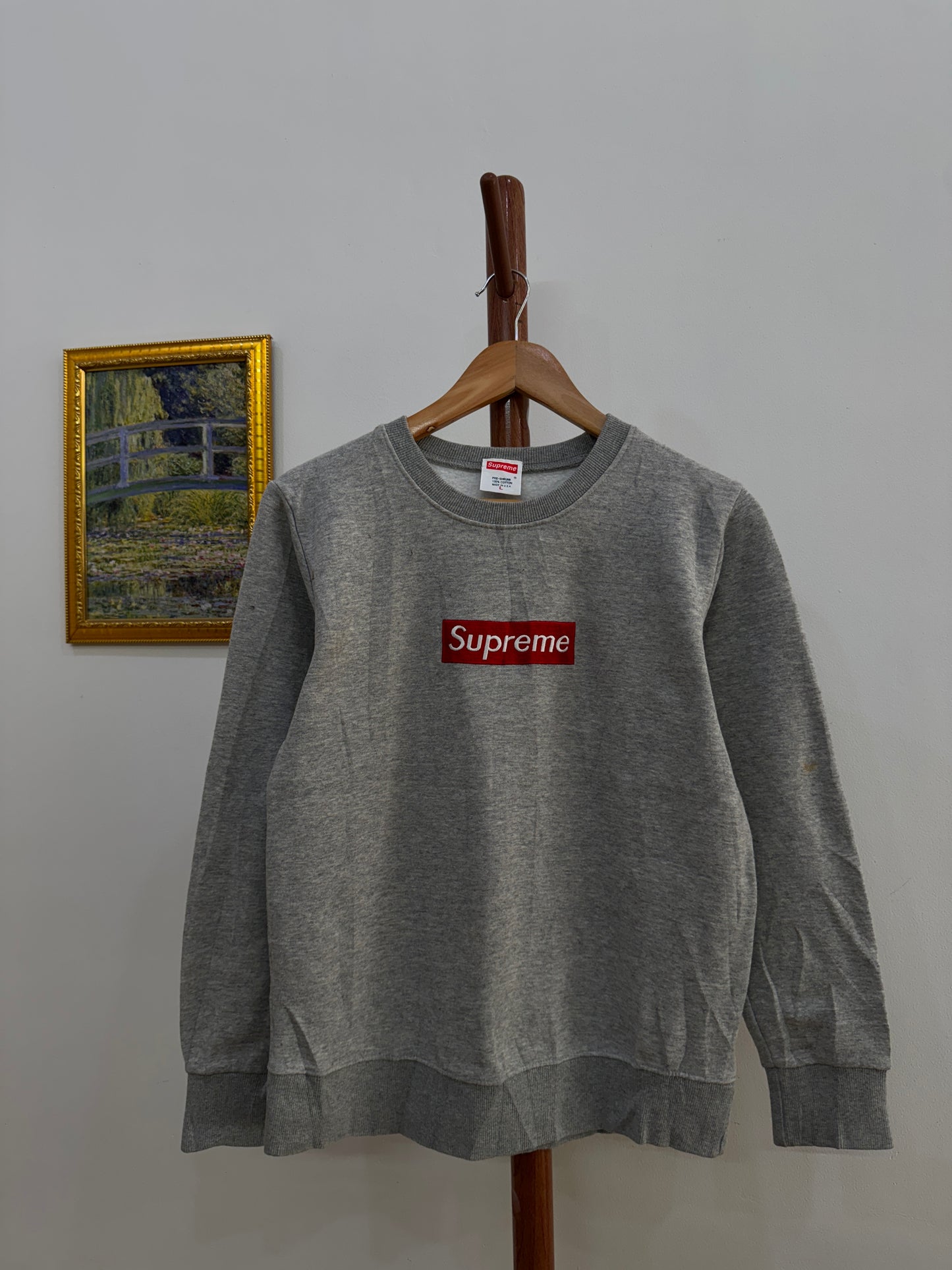 Supreme’ Grey Box Logo Crewneck