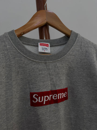 Supreme’ Grey Box Logo Crewneck