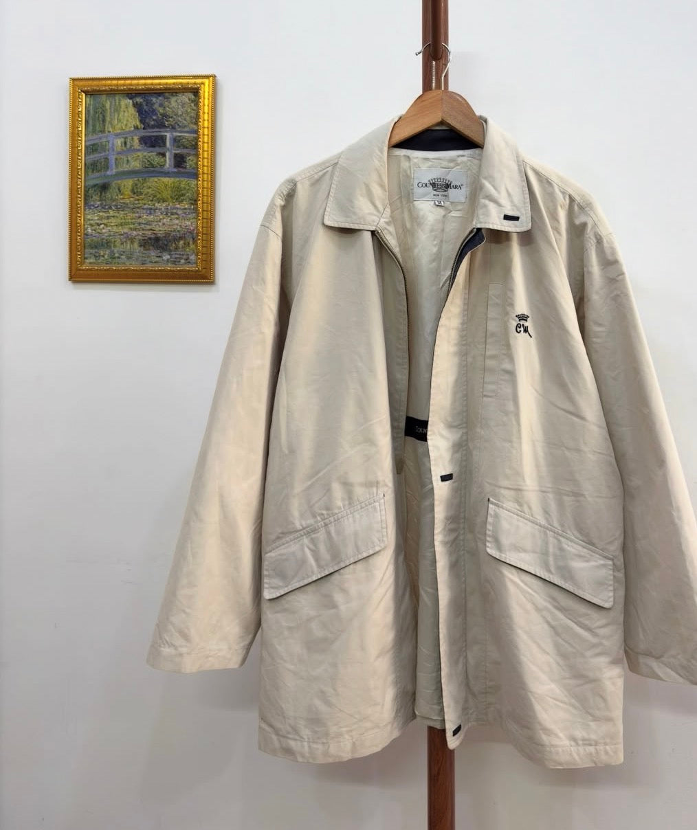 Vintage 'Countess Mara' Beige Harrington Jacket