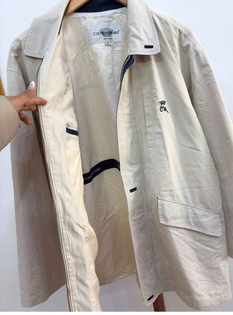 Vintage 'Countess Mara' Beige Harrington Jacket