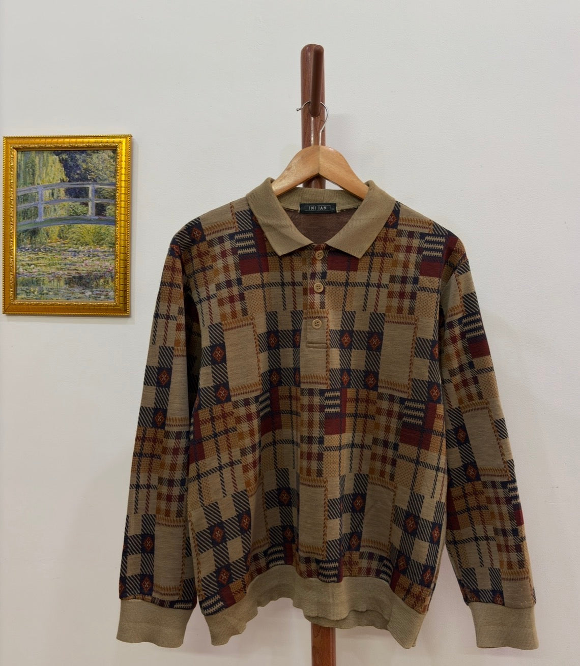 Vintage Collared Brown Knitted Sweater