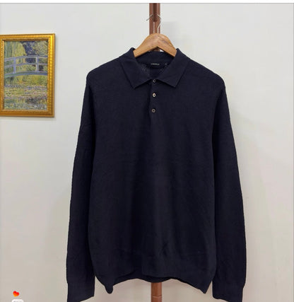 'Creamix' Navy Blue  Polo Sweater –