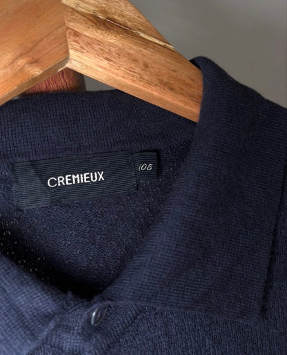 'Creamix' Navy Blue  Polo Sweater –