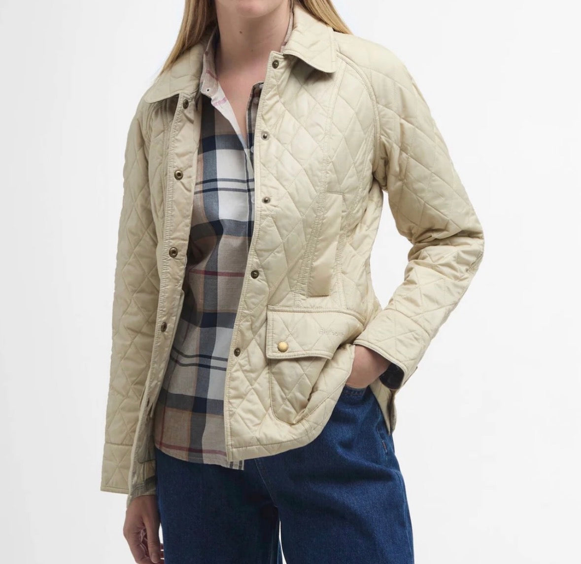 Beige USPA QUILTED JACKET