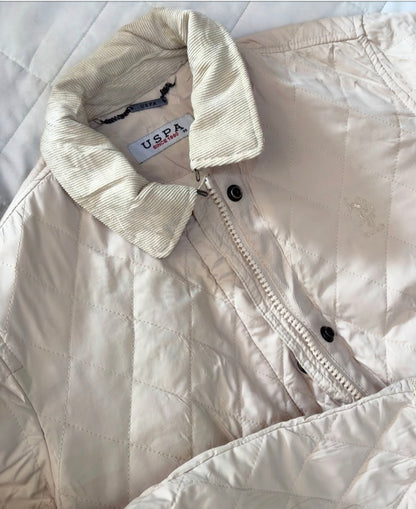 Beige USPA QUILTED JACKET