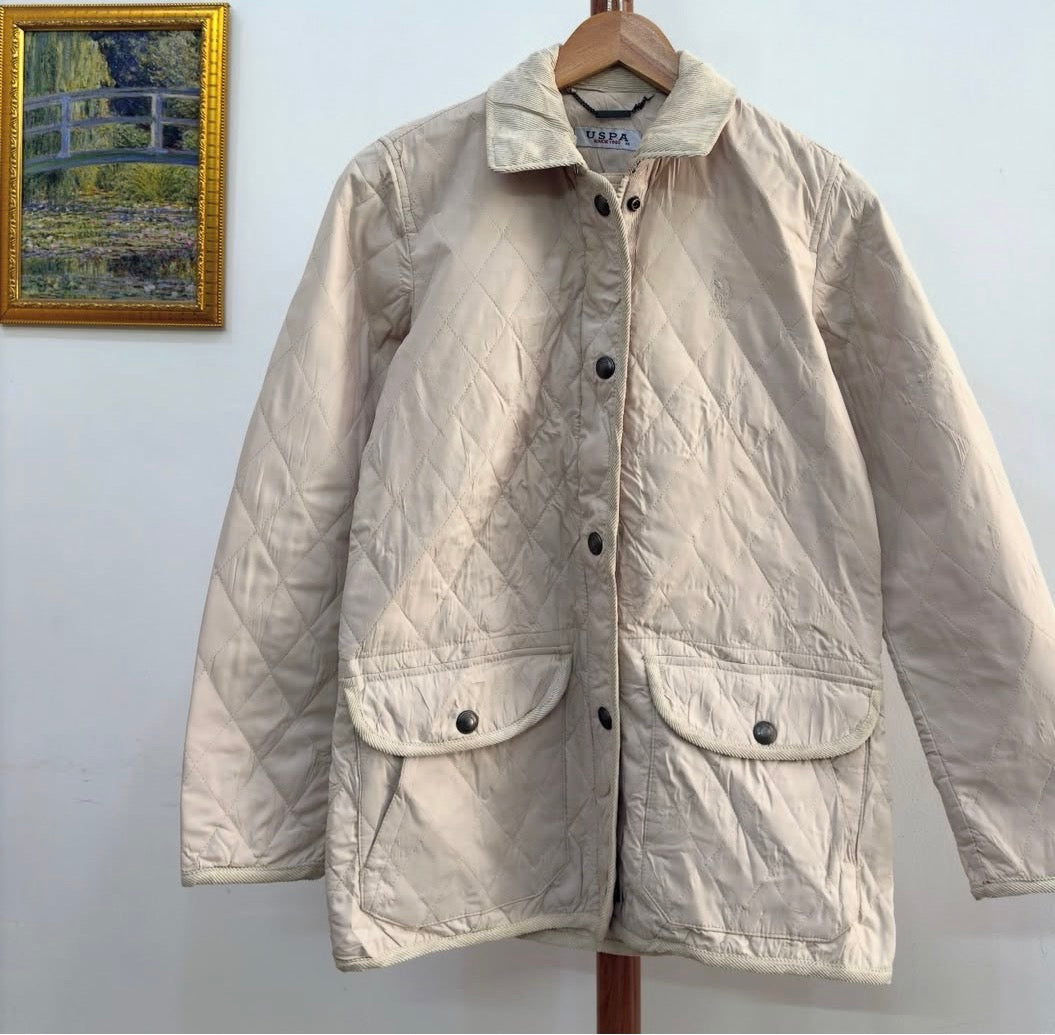 Beige USPA QUILTED JACKET