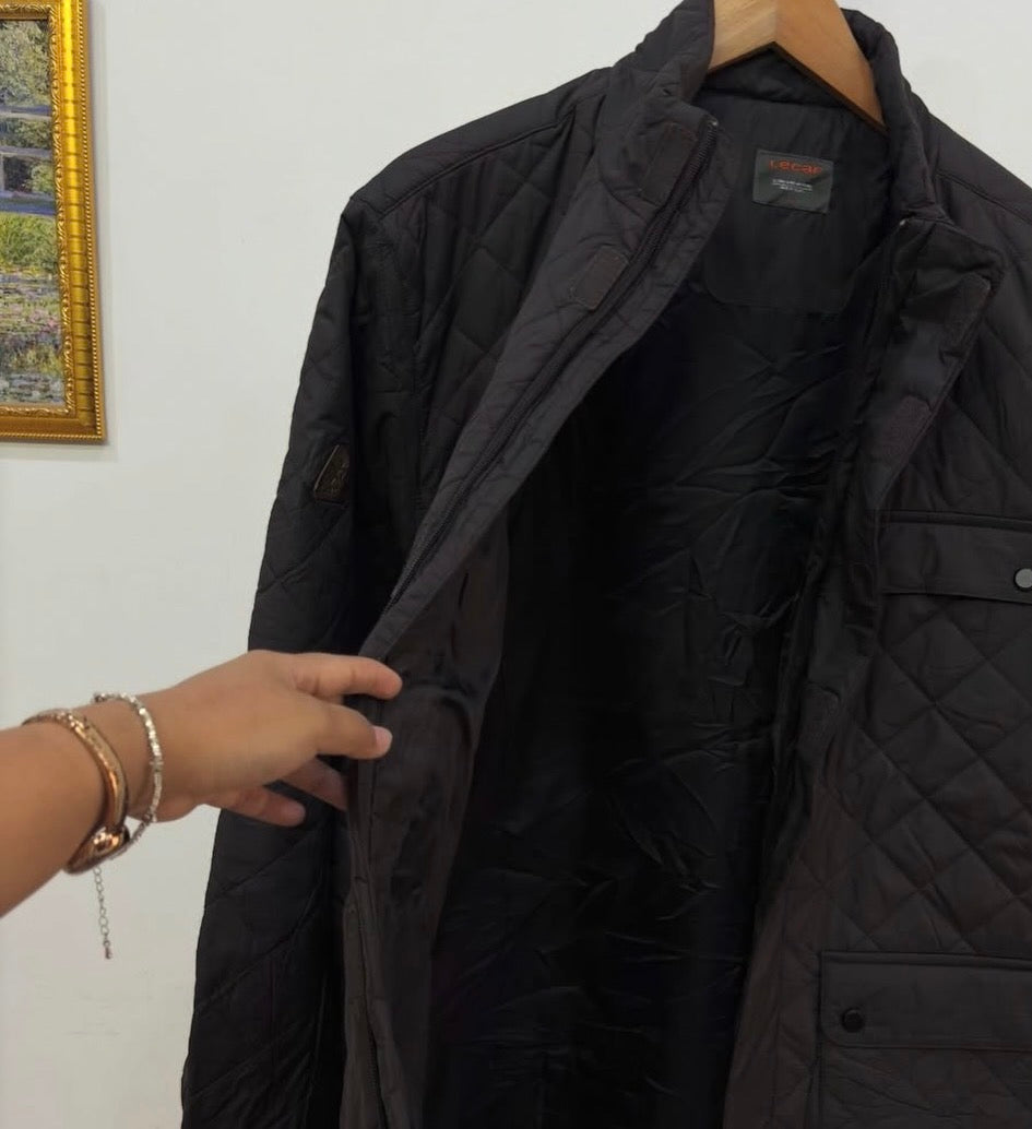 Dark Grey  Quilted Harrington Jacket