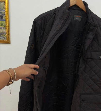 Dark Grey  Quilted Harrington Jacket