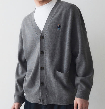 'Wha.ou' Teddy Cardigan in grey 
'
