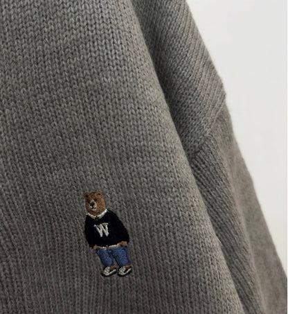 'Wha.ou' Teddy Cardigan in grey 
'