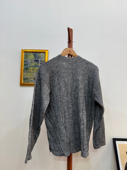 Grey Zipper Korean  Knitwear