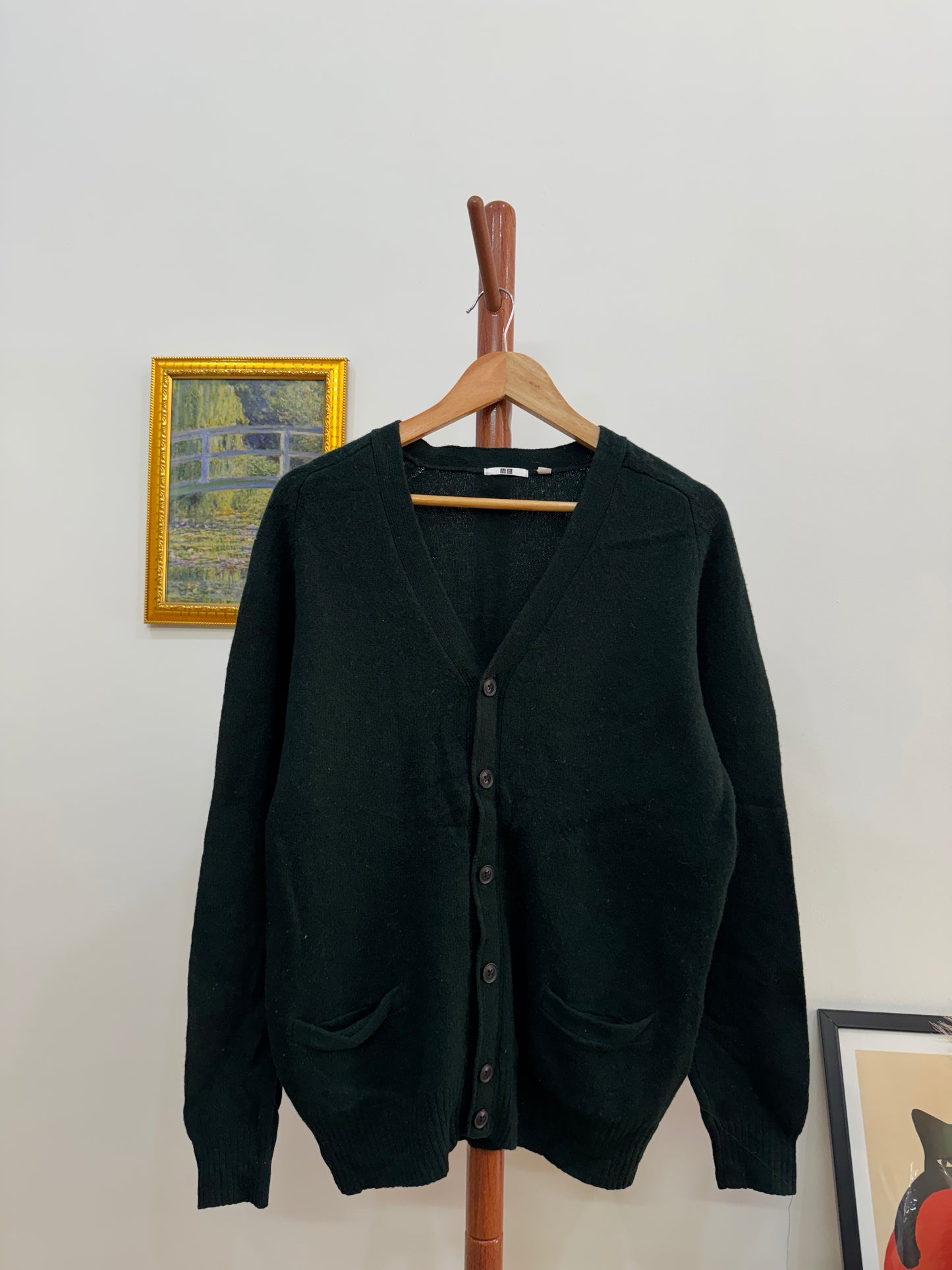 Green Uniqlo Cardigan Wool  Sweater