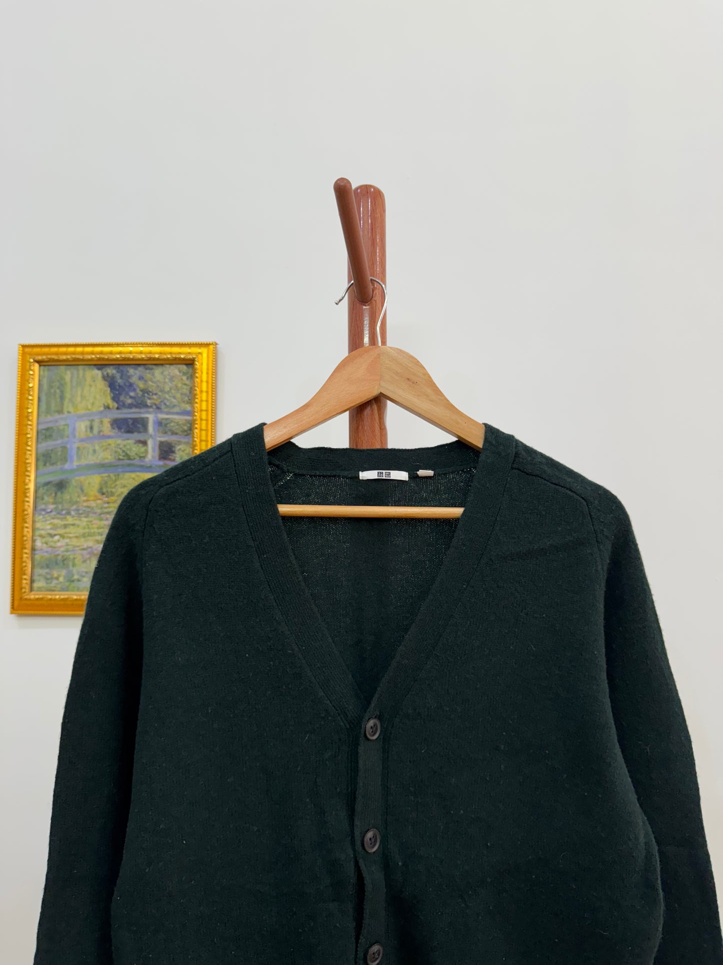 Green Uniqlo Cardigan Wool  Sweater