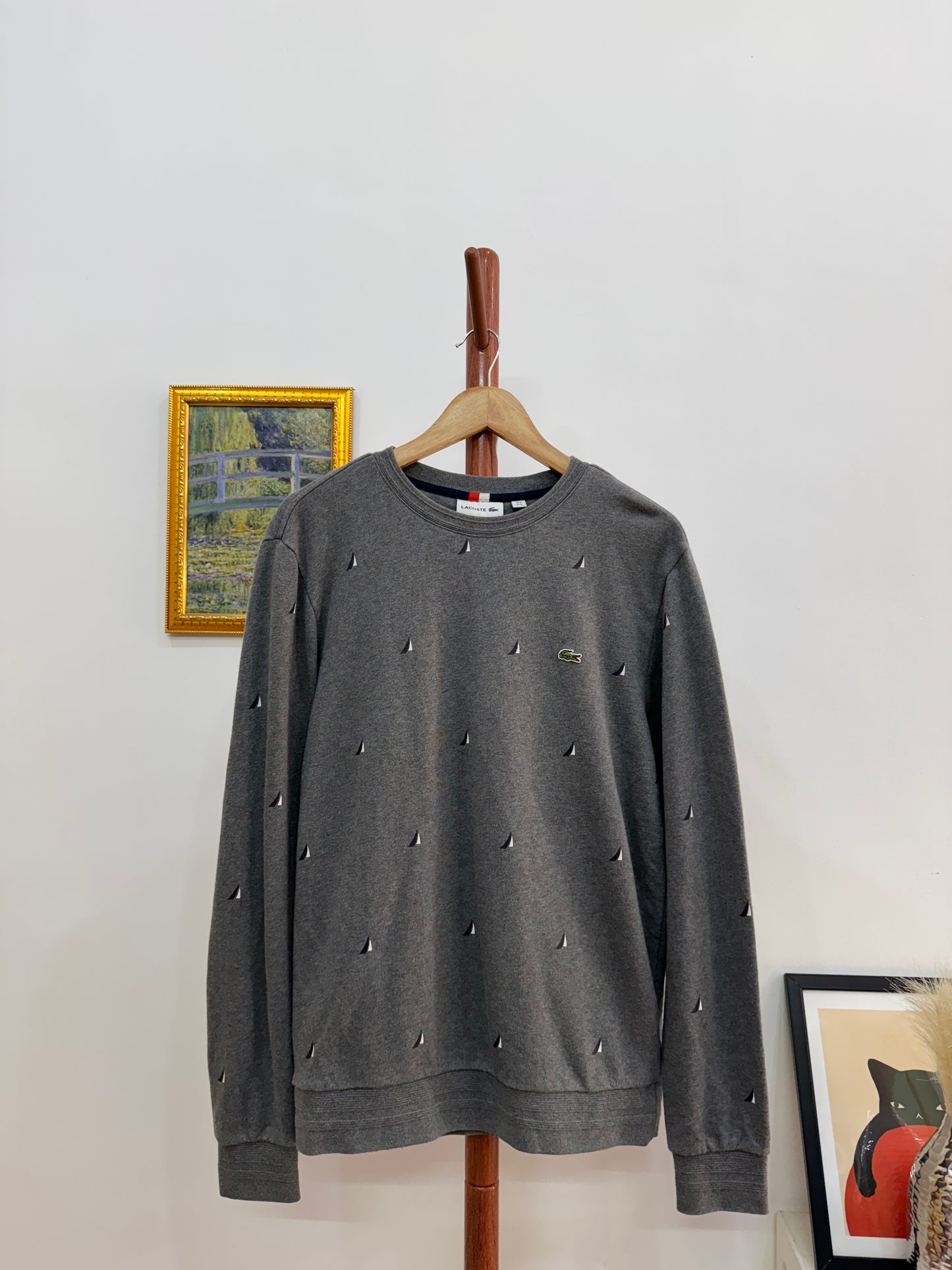 Grey LACOSTE crewneck