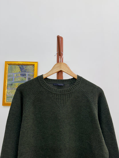 Green knitted Unisex Sweater