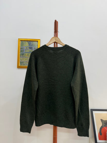 Green knitted Unisex Sweater