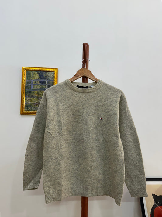 Grey 'TOMMY HILFIGER' lambswool sweater (M)