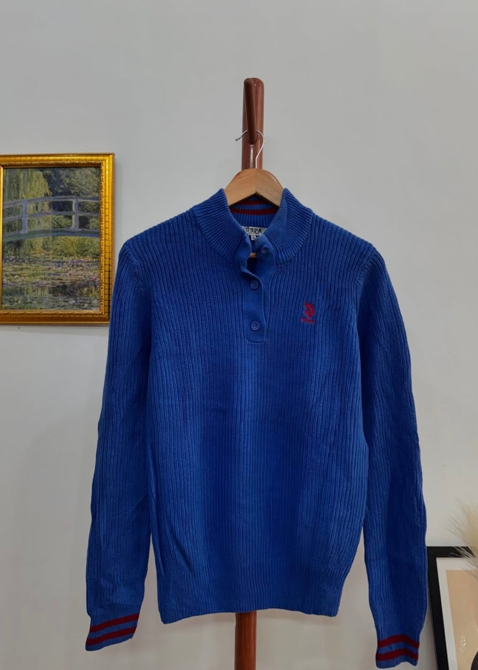 ‘USPA’ Thick Buttoned Knitted Sweater