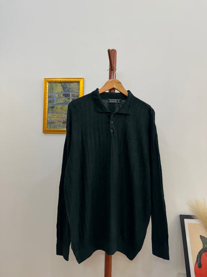 Dark Green ‘Jean-Michael Basquait’ Buttoned up Knitwear