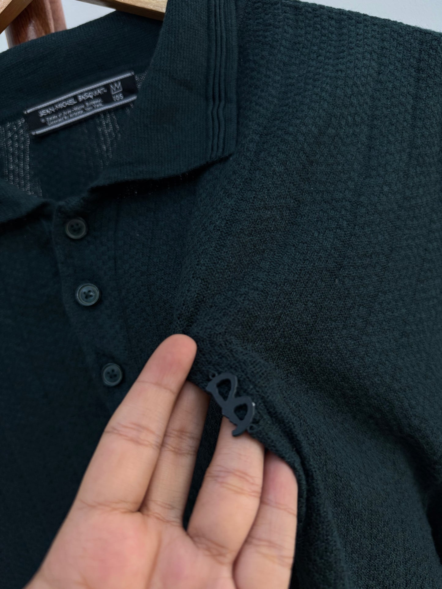 Dark Green ‘Jean-Michael Basquait’ Buttoned up Knitwear