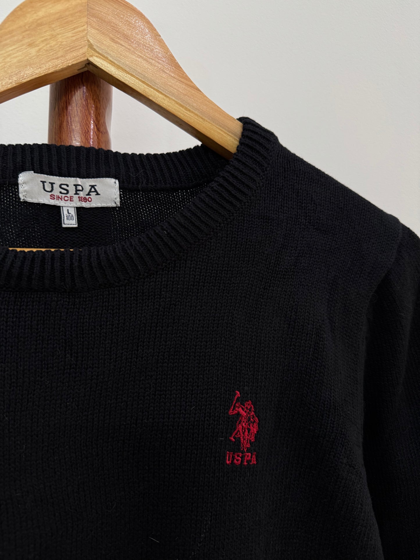 Black USPA Knitted Sweater