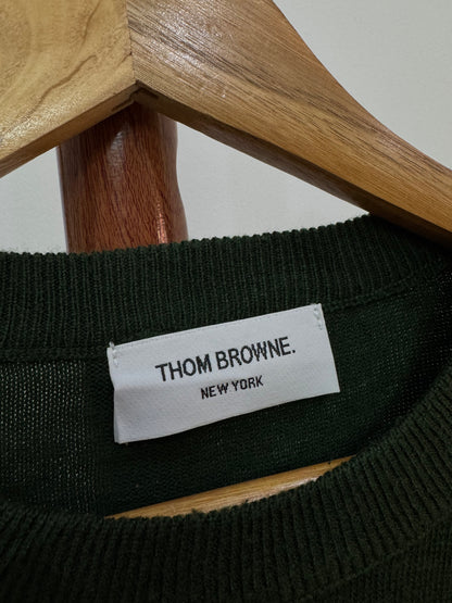 Green ‘THOM BROWNE’ 3-Stripes Sweater