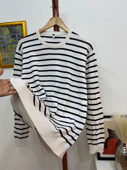 Uniqlo B/w Stripes Sweater