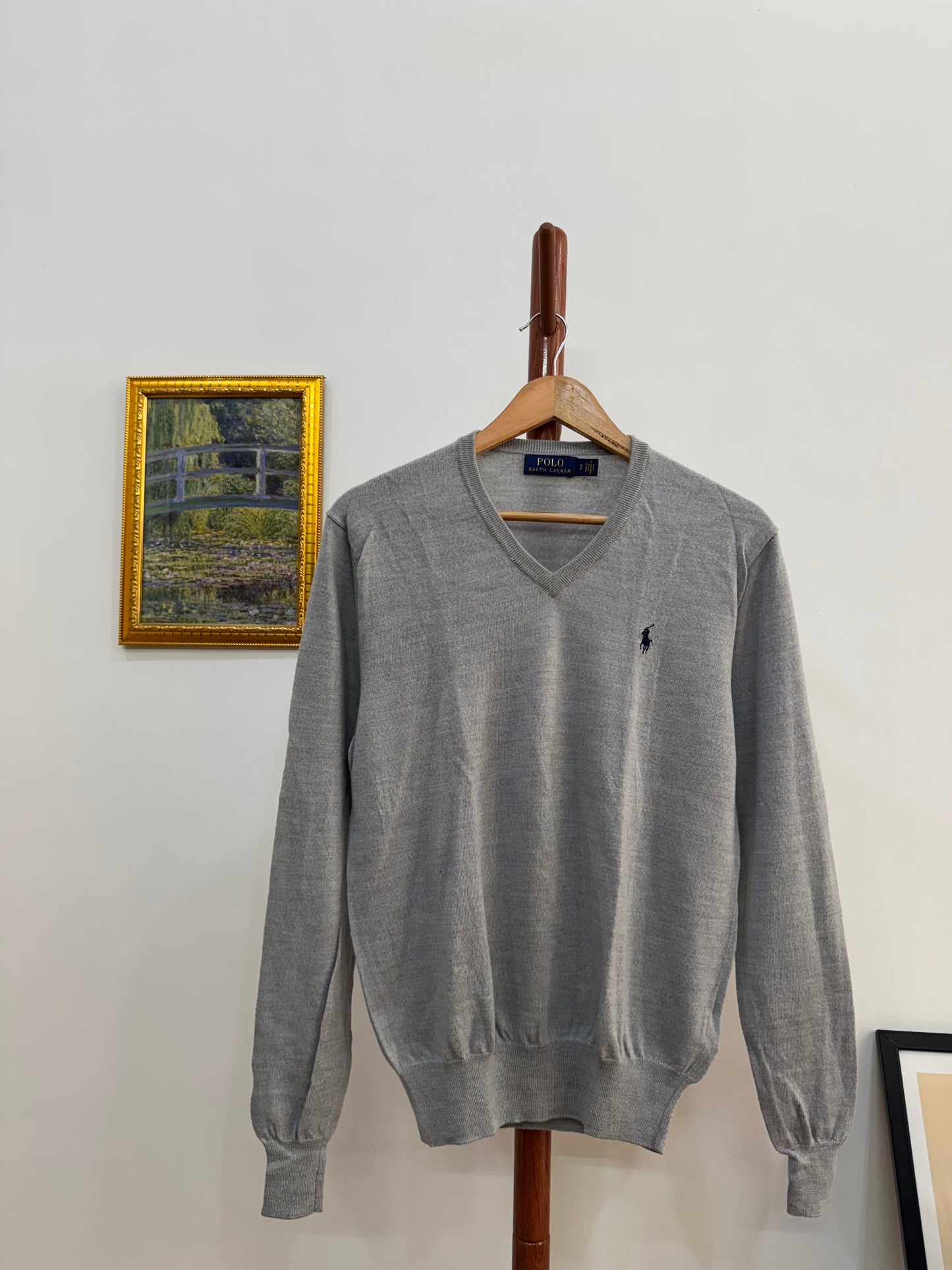 ‘Polo Ralph Lauren’ Grey V-neck knitted Sweater