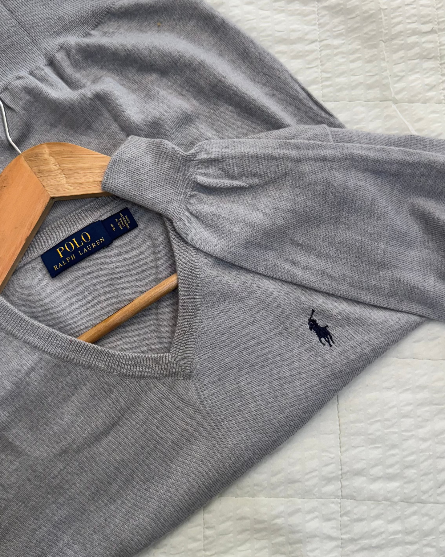 ‘Polo Ralph Lauren’ Grey V-neck knitted Sweater