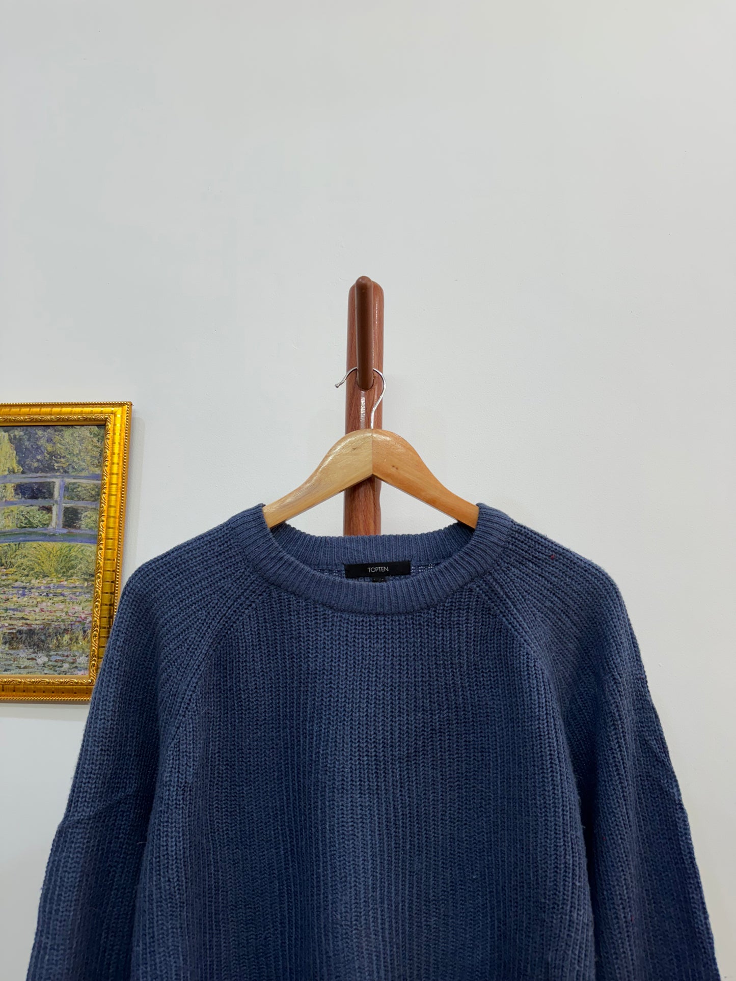 Blue TopTen Ribbed Knitted Sweater