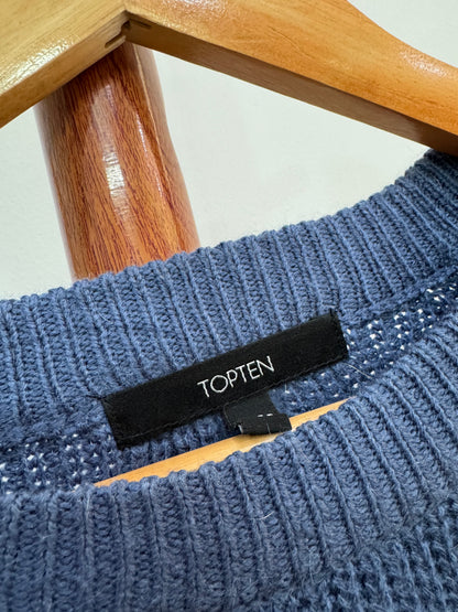 Blue TopTen Ribbed Knitted Sweater