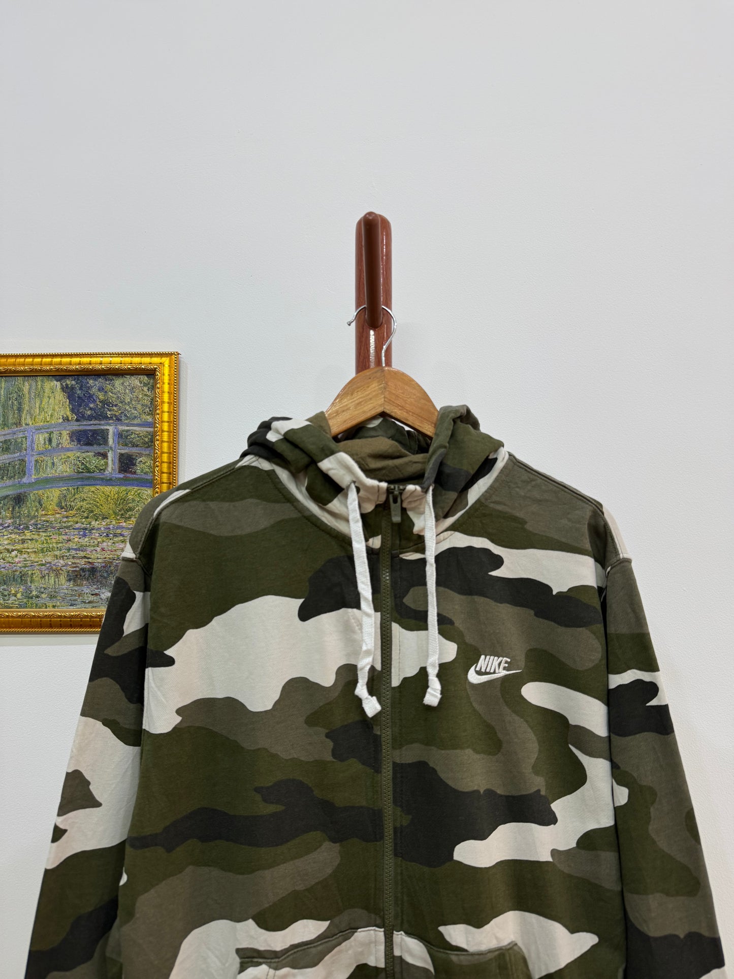 ‘Nike’ Camouflage Fleece Zipup Hoodie