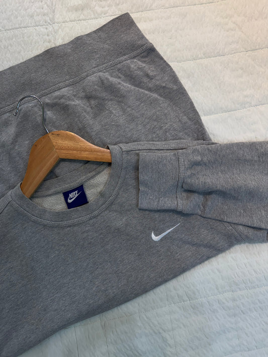 Classic Nike Grey Swoosh Crewneck