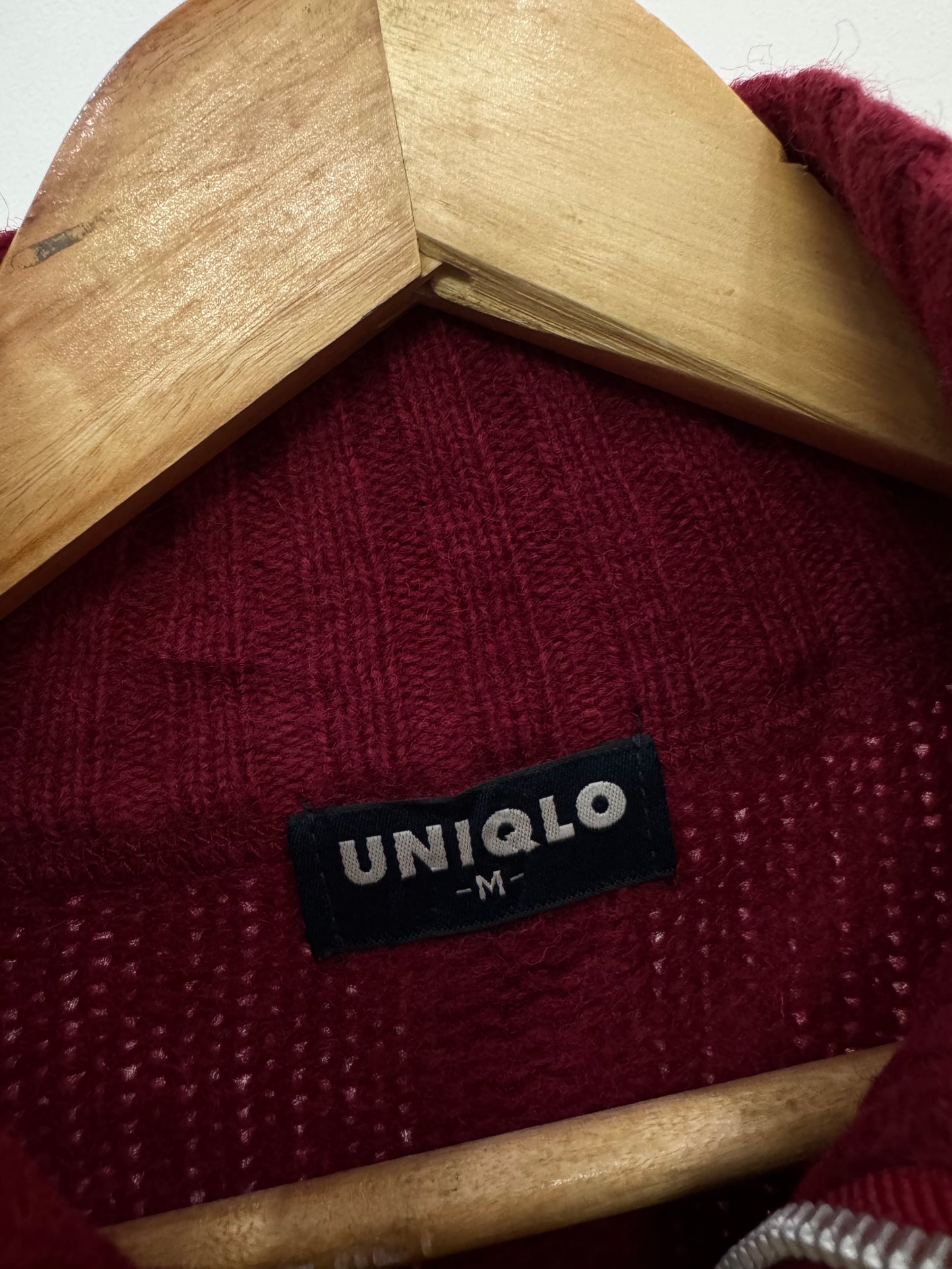 Uniqlo Red Wool Zipper Sweater