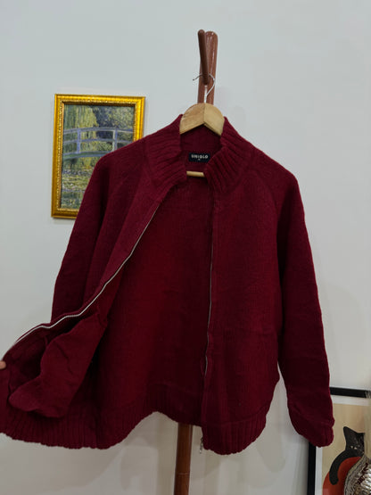 Uniqlo Red Wool Zipper Sweater