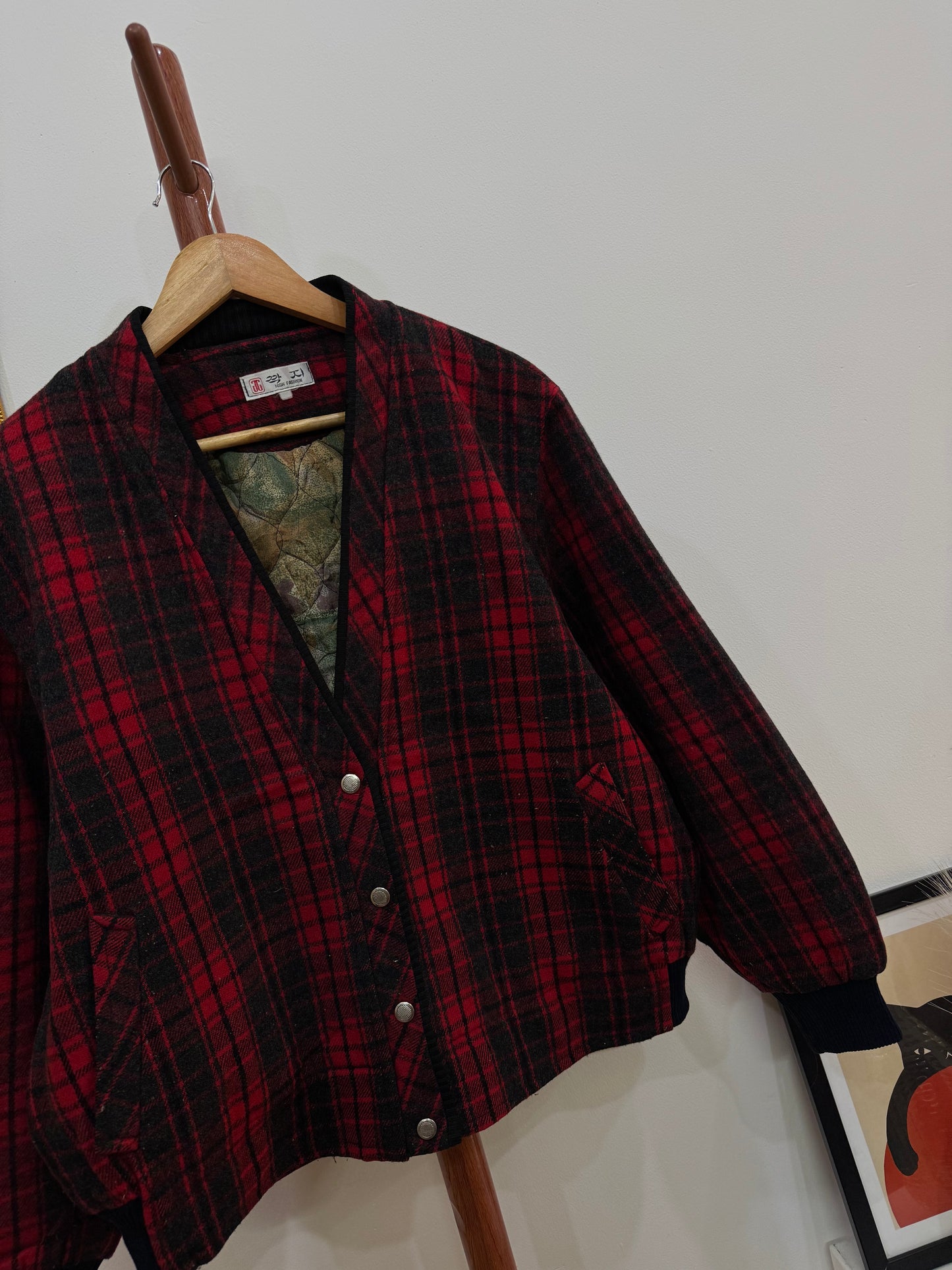 Vintage Red Woollen Tartan Jacket